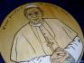 Ritratto di papa Benedetto XVI inciso a mano, a fuoco tramite pirografo