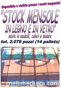 Stock mensole in legno e vetro 2076pz